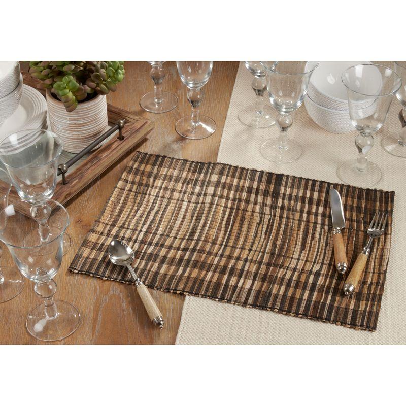 Saro Lifestyle Striped Water Hyacinth Placemat (Set of 4)