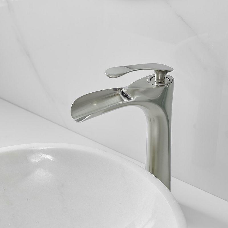 Brushed Nickel Single Handle Vessel Sink Faucet with Drain Assembly