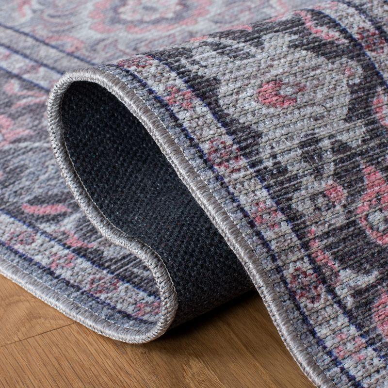 Serapi SEP584 Power Loomed Machine Washable Skid-Resistant Indoor Area Rug - Grey/Pink - 8'x10' - Safavieh