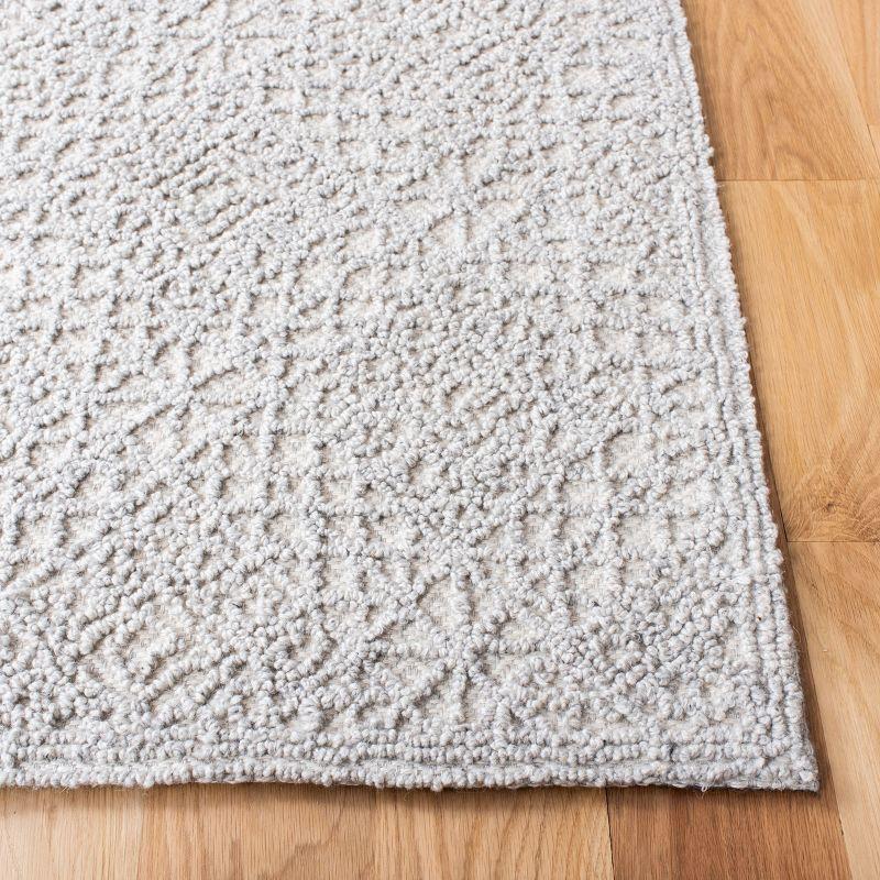 Gray Square Hand-Tufted Wool Area Rug