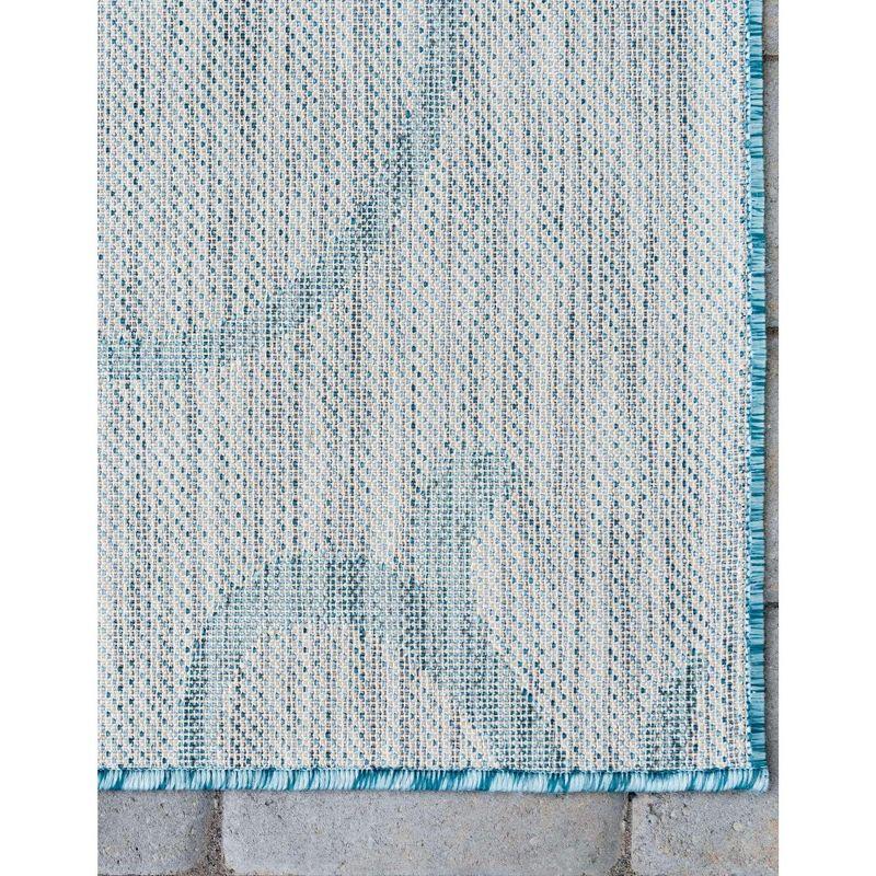 Unique Loom Outdoor Botanical Curl Damask Woven Area Rug