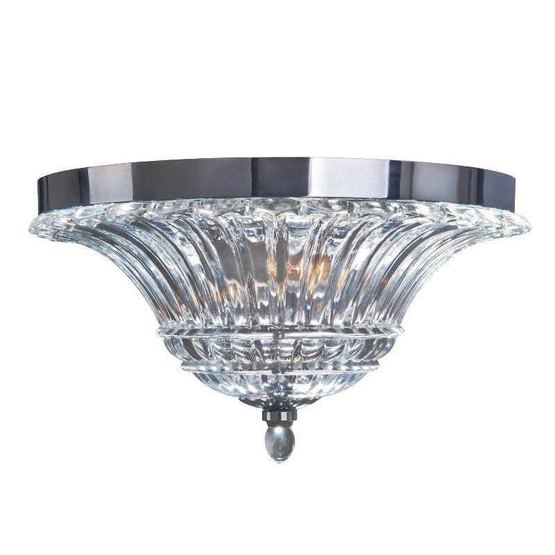 2-Light Blossom Glass Ceiling Flush Mount Silver - Lalia Home: ETL Listed, Metal & Glass Dome Fixture for Bedroom, Kitchen