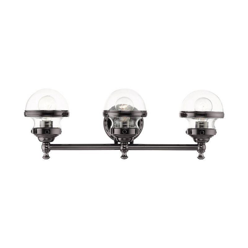 Livex Lighting Oldwick 3 - Light Vanity in  Polished Black Chrome