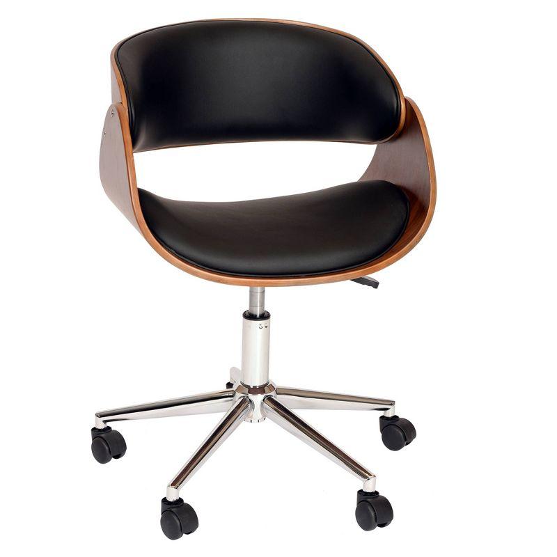 Julian Modern Chair: Swivel, Adjustable Height, Chrome Footrest - Armen Living