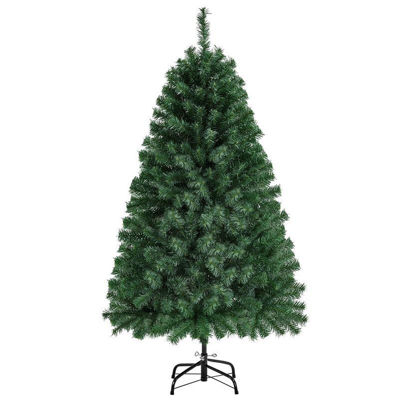 4.5ft Green Hinged Spruce Artificial Christmas Tree with PVC Tips