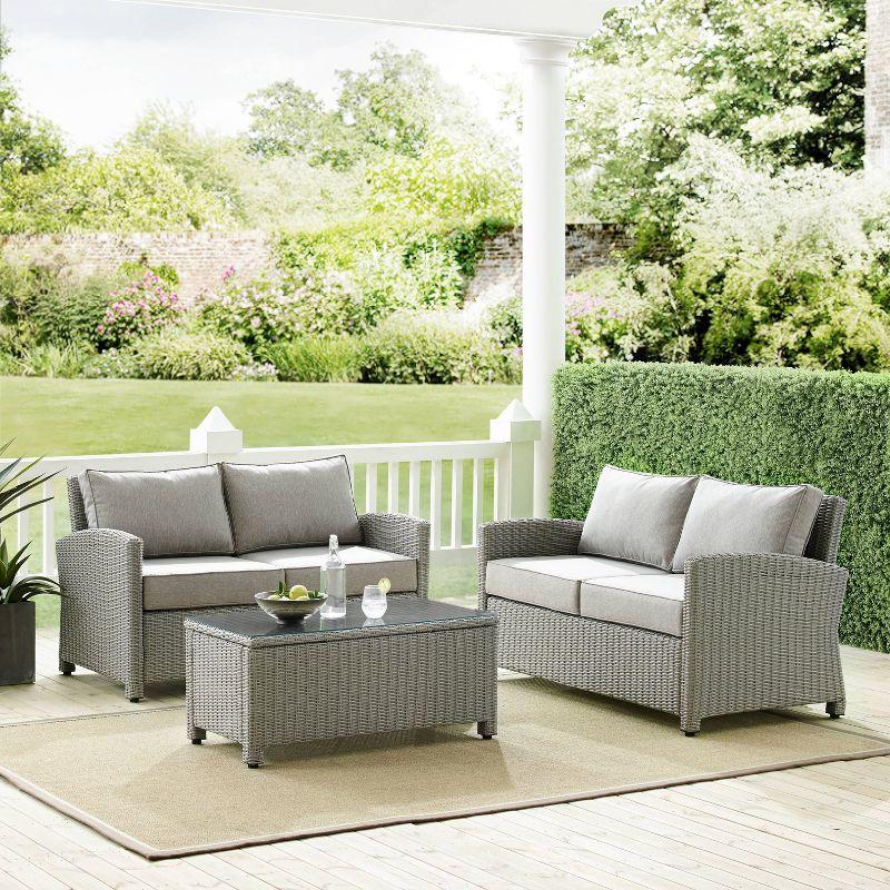 Bradenton Gray 3-Piece Outdoor Wicker Seating Set