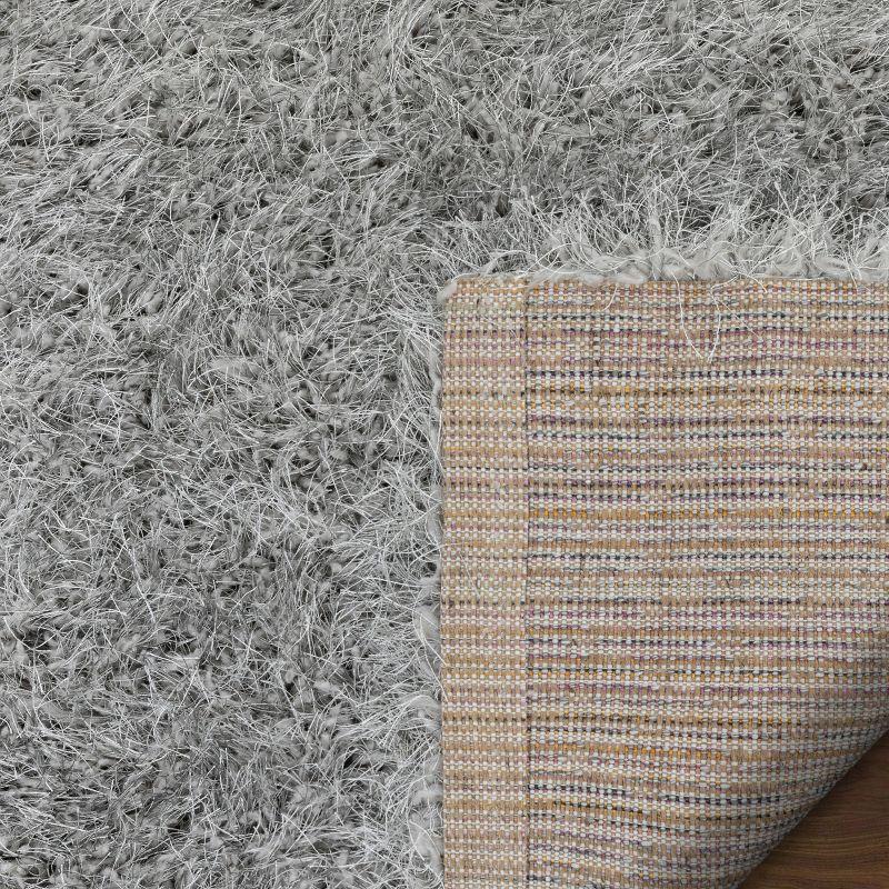 Kuki Chie Glam Solid Ultra-Soft Gray Shag Rug