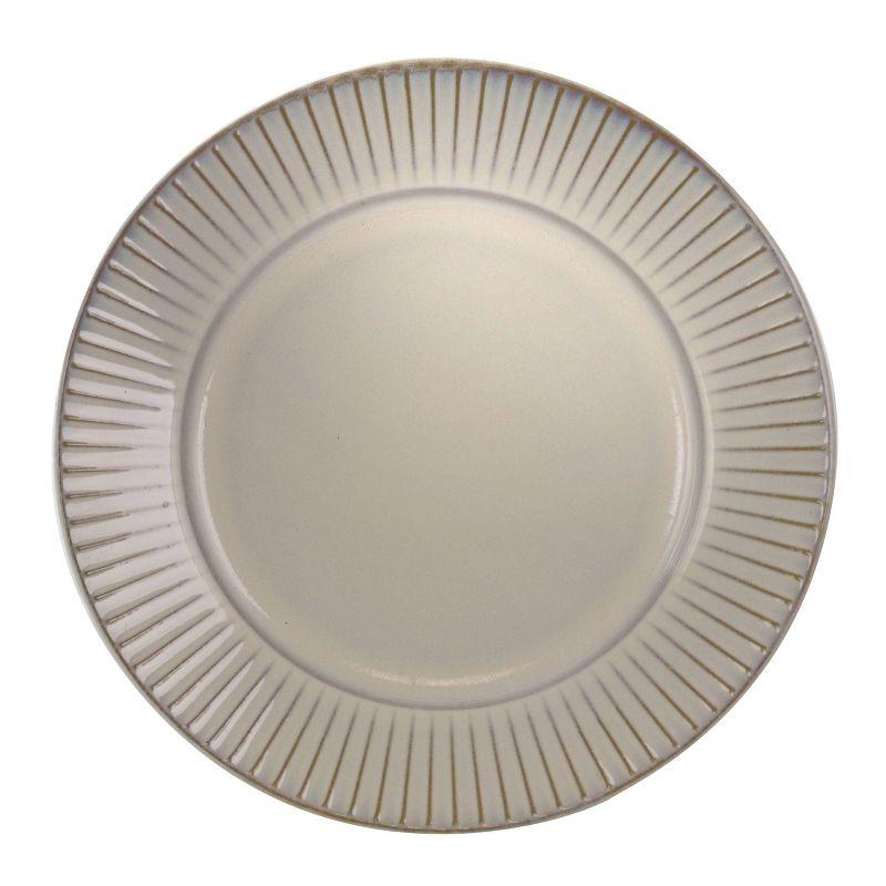 16pc Stoneware Minimalist Dinnerware Set White - Elama