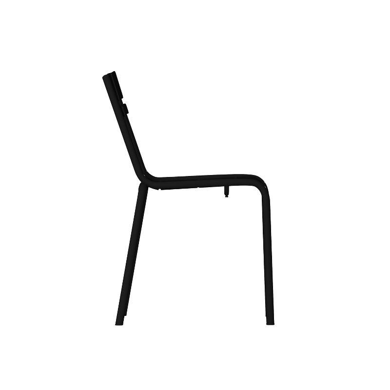 Nash Black Steel Armless Stackable Mid-Back Chair