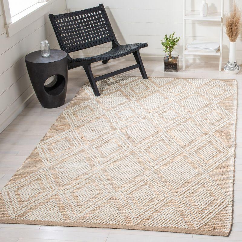 Ivory Braided Handmade Rectangular Wool Rug, 3' x 5'