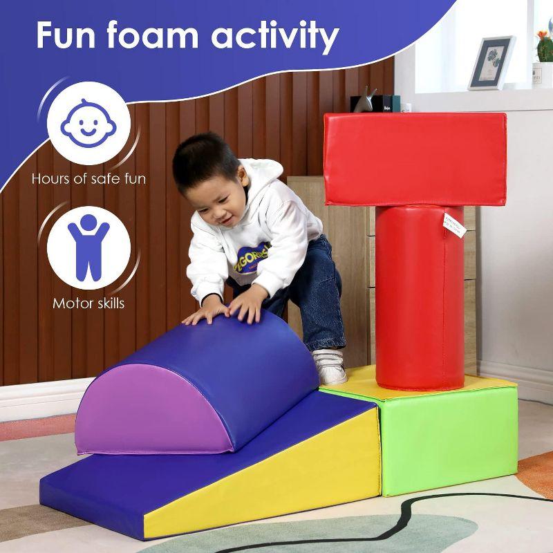 FDW Climbing Toys for Toddlers 1-3 and Climb Foam Play Set Babies Foam Blocks Toddler Climbing Toys Baby Climbing Toys (Multiple Colors(5pcs))