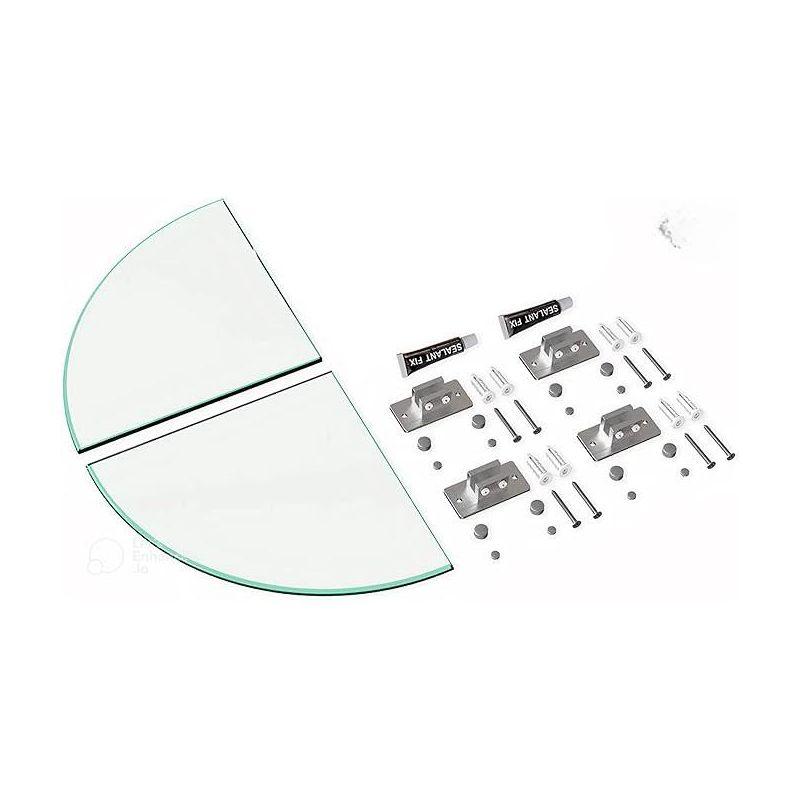 GeekDigg Glass Shelf Shower Caddie, 2-Pack Clear