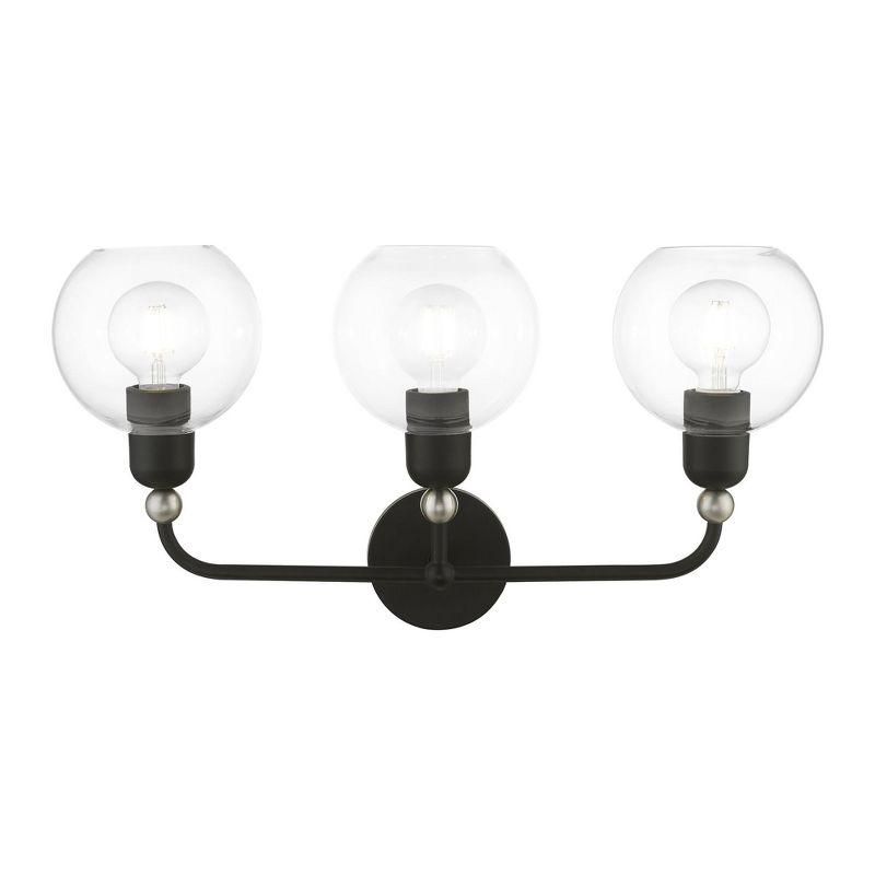 Livex Lighting Downtown 3 - Light Vanity in  Black/Brushed Nickel