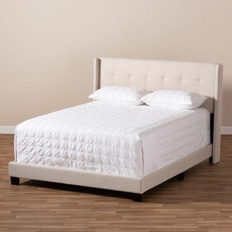 Lisette Fabric Upholstered Bed - Baxton Studio