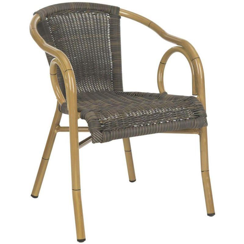 Dagny Brown Wicker and Aluminum Arm Chair Set