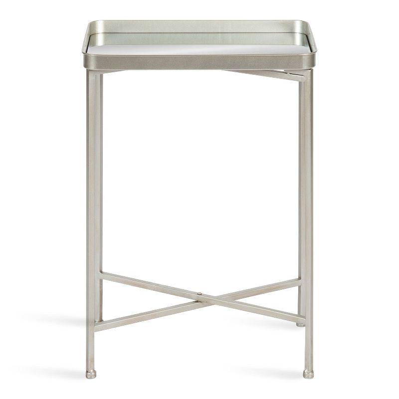 Kate and Laurel Celia Rectangle Metal Side Table, 18x12x26, Silver