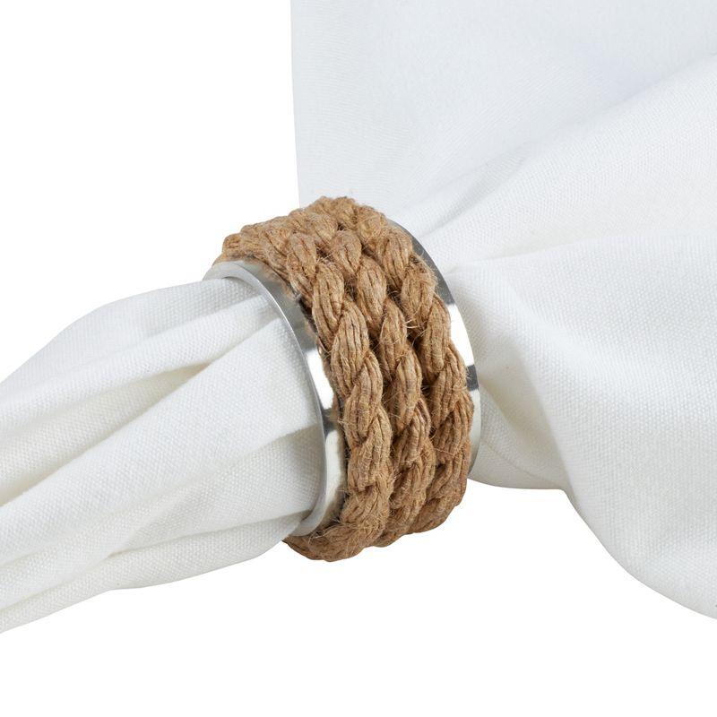 Saro Lifestyle Rope Napkin Ring, Natural (Set of 4)