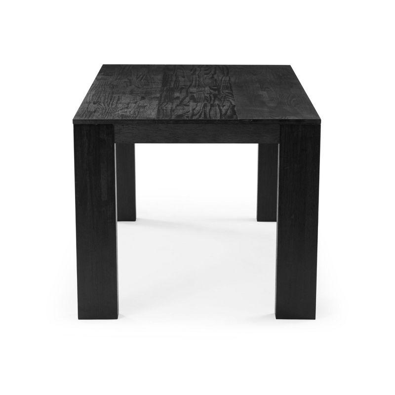 Plank+Beam 72" Modern Dining Table for 6, Solid Wood Rectangular Dining Table for Kitchen/Dining Room, Black Wirebrush