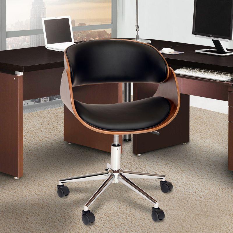 Julian Modern Chair: Swivel, Adjustable Height, Chrome Footrest - Armen Living