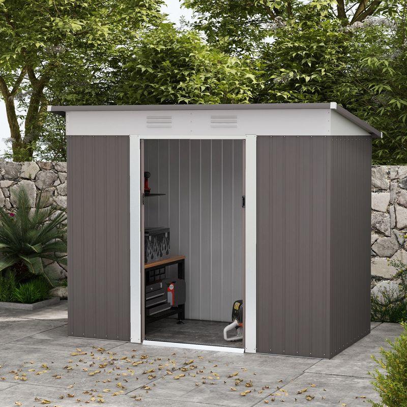 8 ft. W x 4 ft. D Galvanized Steel Storage Shed