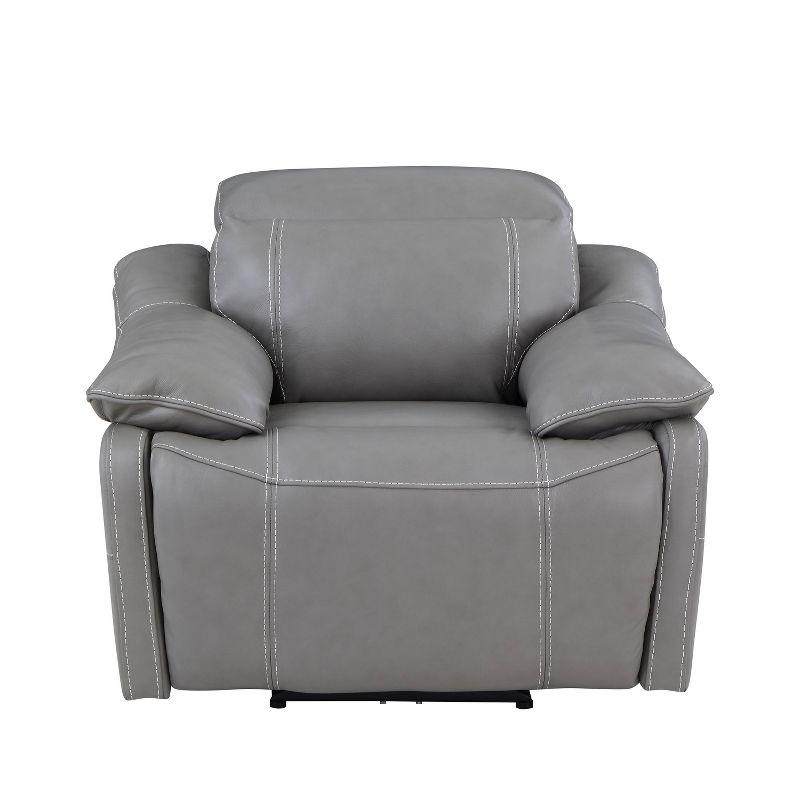 Alpine Leather Power Recliner Smoke - Steve Silver Co.