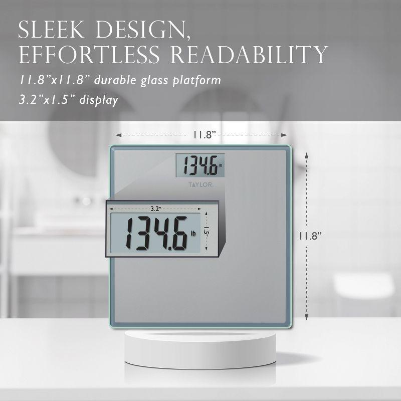 Digital Glass Bathroom Scale Gray/Silver - Taylor