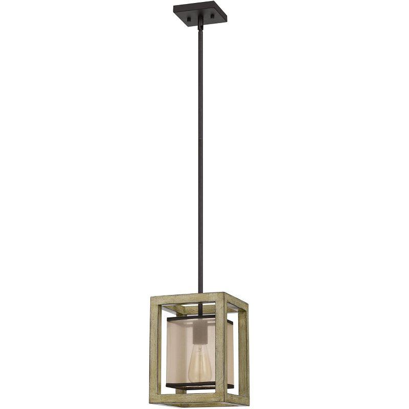 1 - Light Rubberwood Lantern Pendant