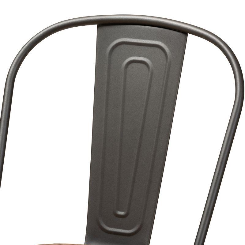 Set of 2 Henri Tolix Finished Steel Stackable Dining Chairs Brown - BaxtonStudio