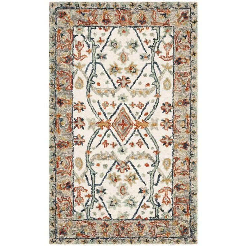 Aspen APN308 Hand Tufted Indoor Area Rug - Ivory/Blue - 4'x6' - Safavieh