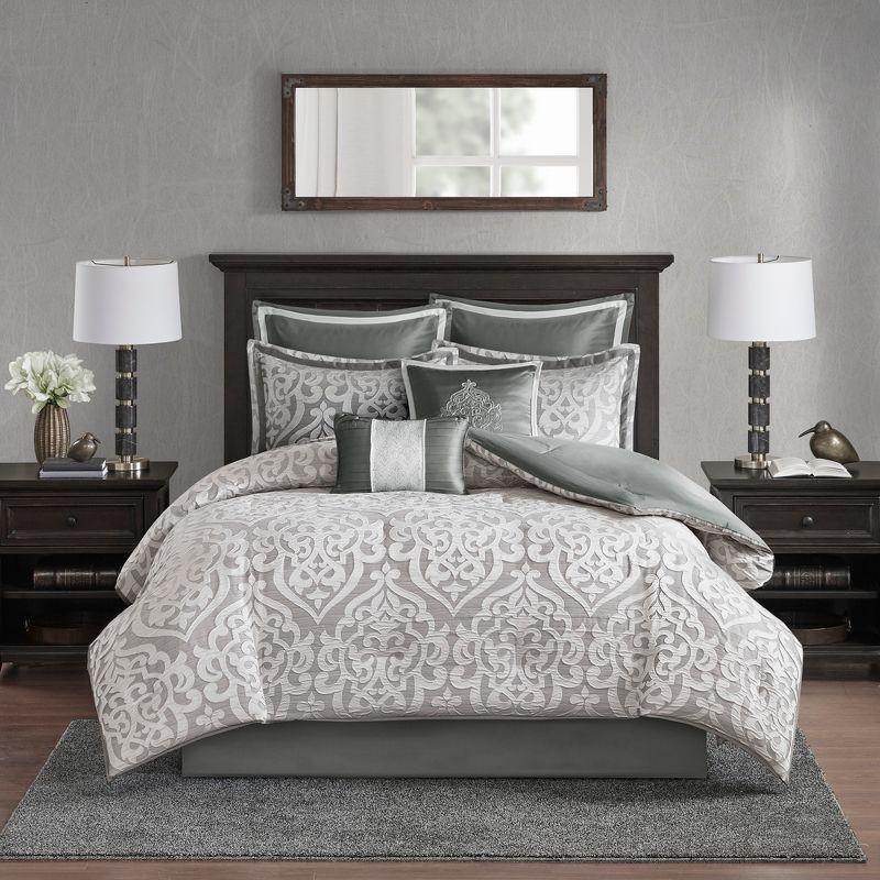 Madison Park Odette Jacquard 8 Piece Comforter Set