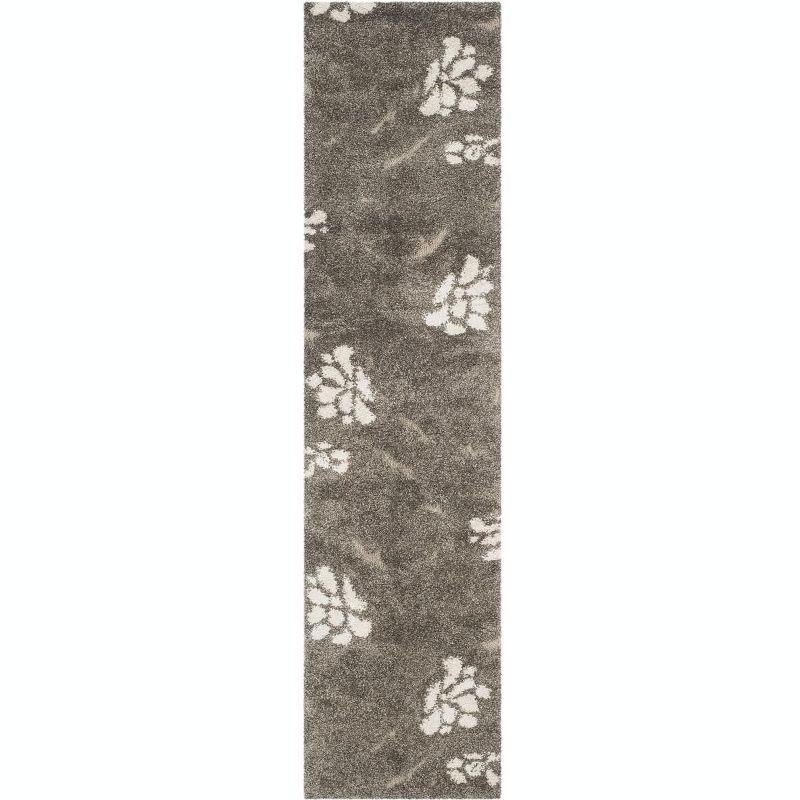 Florida Shag SG464 Power Loomed Indoor Runner Rug - Smoke/Beige - 2'3"x15' - Safavieh