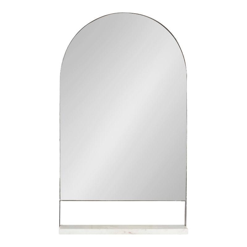 20"x34" Chadwin Arch Wall Mirror with Shelf Silver - Kate & Laurel All Things Decor: Modern Luxury, Handcrafted, Iron Frame