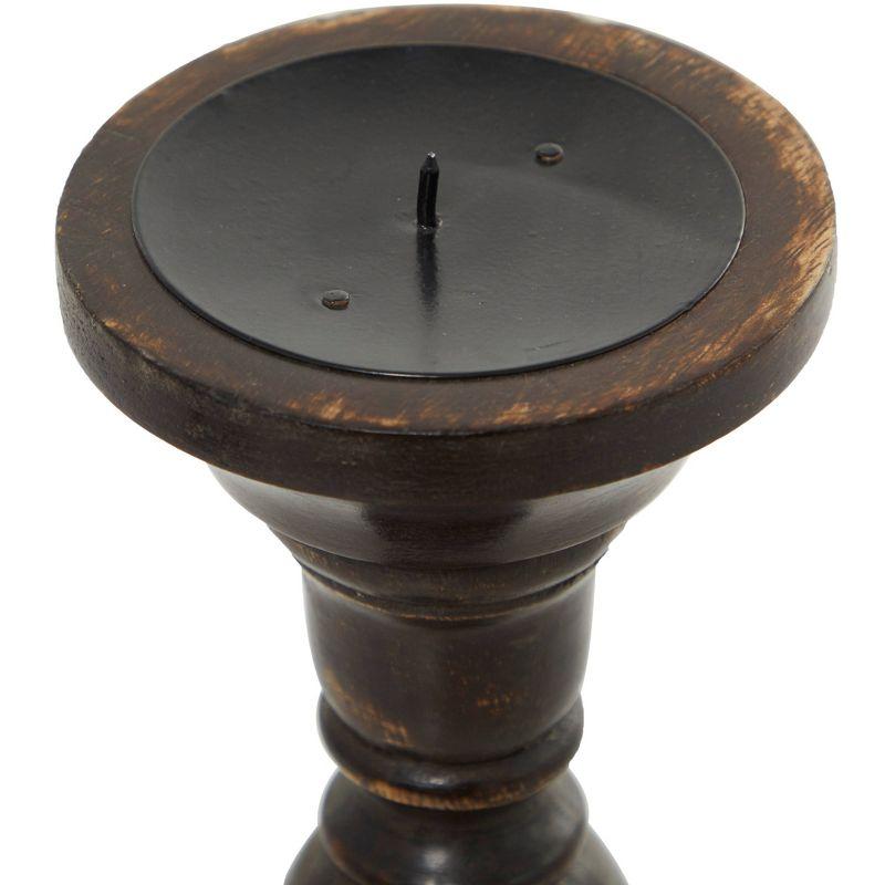 3 Piece Wood Tabletop Candlestick Set