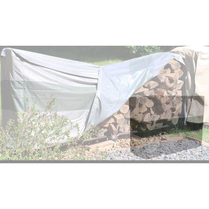 Sunnydaze Outdoor Weather-Resistant Heavy-Duty Polyester with PVC Backing Firewood Log Rack Cover - 4' 2" - Gray and Green