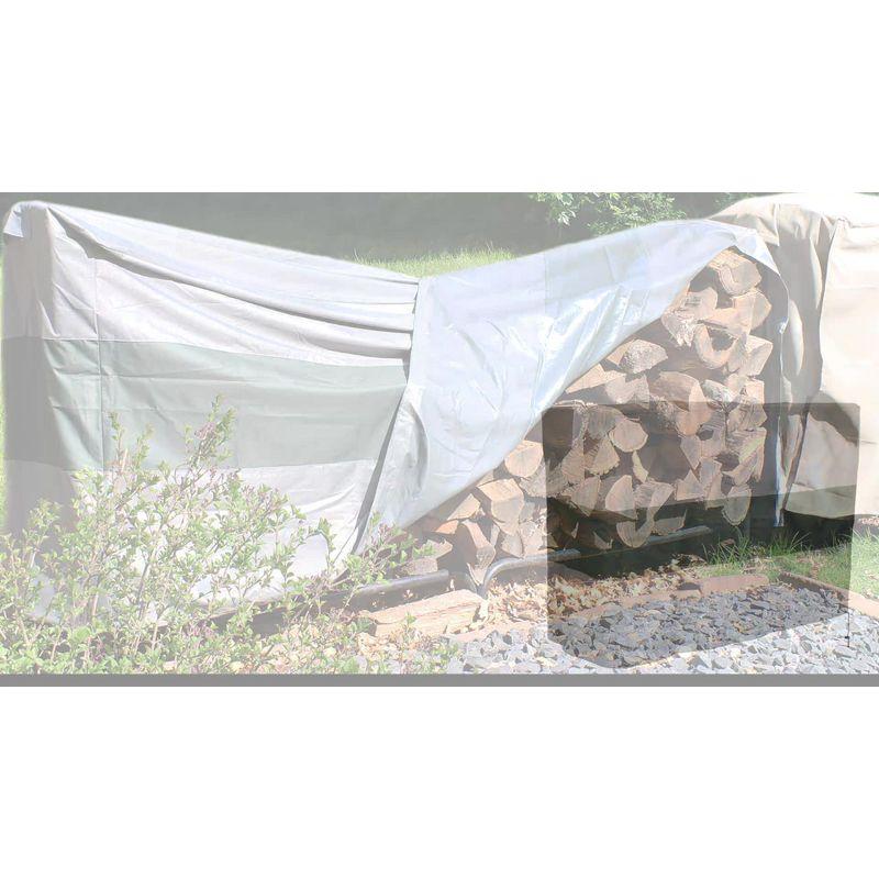 Gray and Green Heavy-Duty Polyester Log Rack Cover