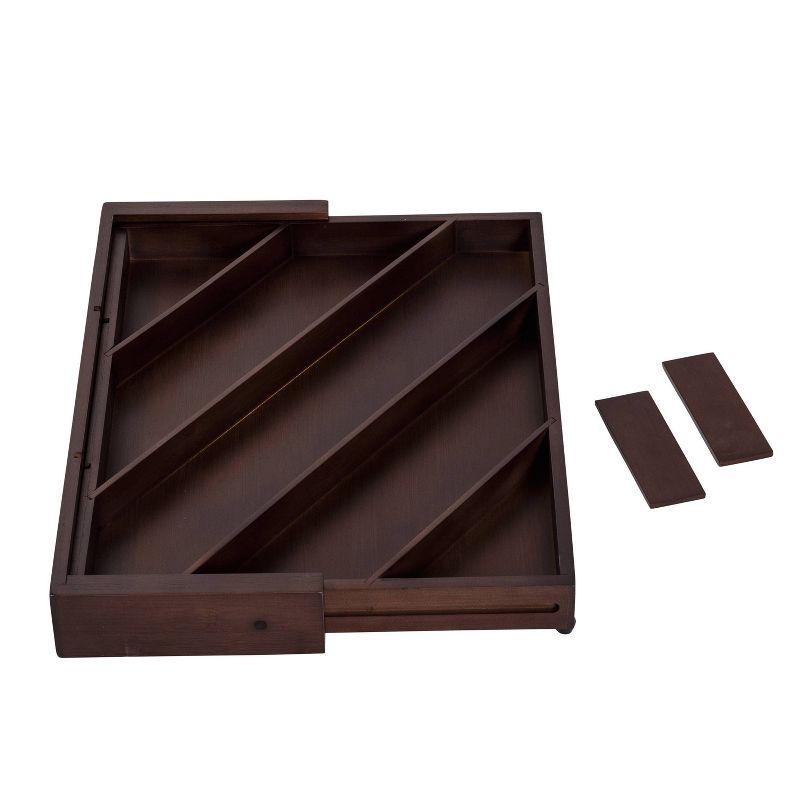 Honey-Can-Do Bamboo Diagonal Drawer Organizer - Walnut