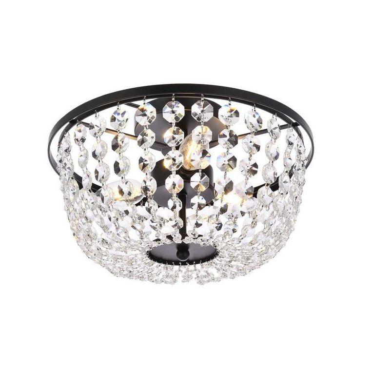 Elegant Lighting Cora 13 inch flush mount in black