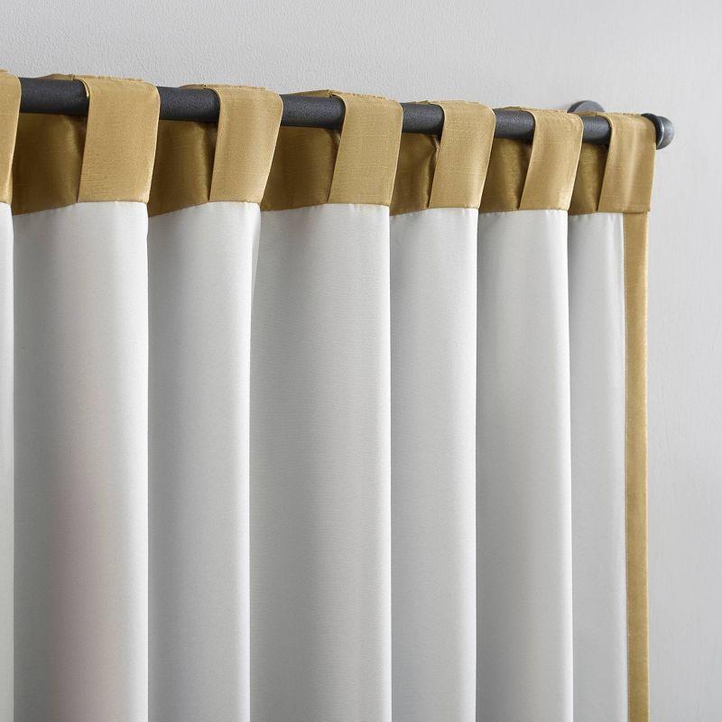 Gold Faux Silk Blackout Back Tab Curtain Panel 50" x 84"