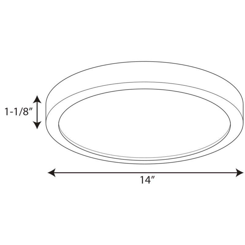 Progress Lighting Edgelit 1-Light Flush Mount, White, Plastic, 14" - Modern, Energy Efficient, Wet Rated, Title 24, ENERGY STAR