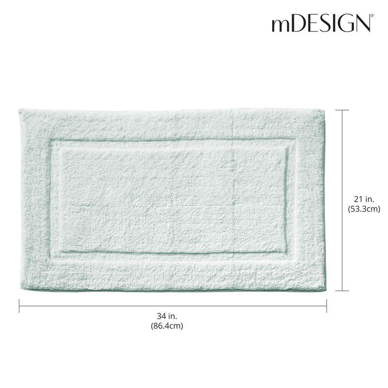 mDesign 100% Cotton Bath Mat, Hotel-Style Bathroom Floor Rug, 2 Pack