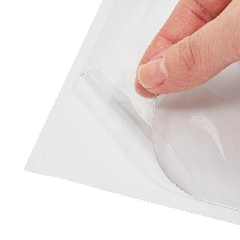 Juvale 100 Pack Clear Pockets Sleeves for Index Cards 3x5, Bulk Self-Adhesive Top Load Label, Plastic Holder Protectors for Office Storage Supplies