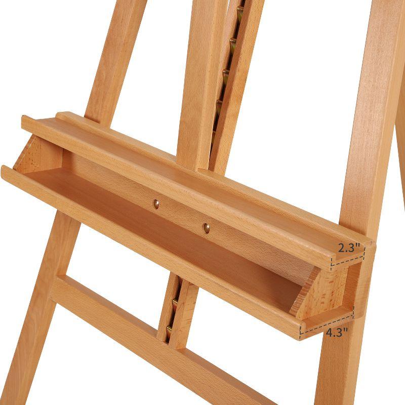 MEEDEN Large Painters Easel Adjustable Solid Beech Wood Artist Easel, Studio Easel for Adults with Brush Holder, Holds Canvas up to 48