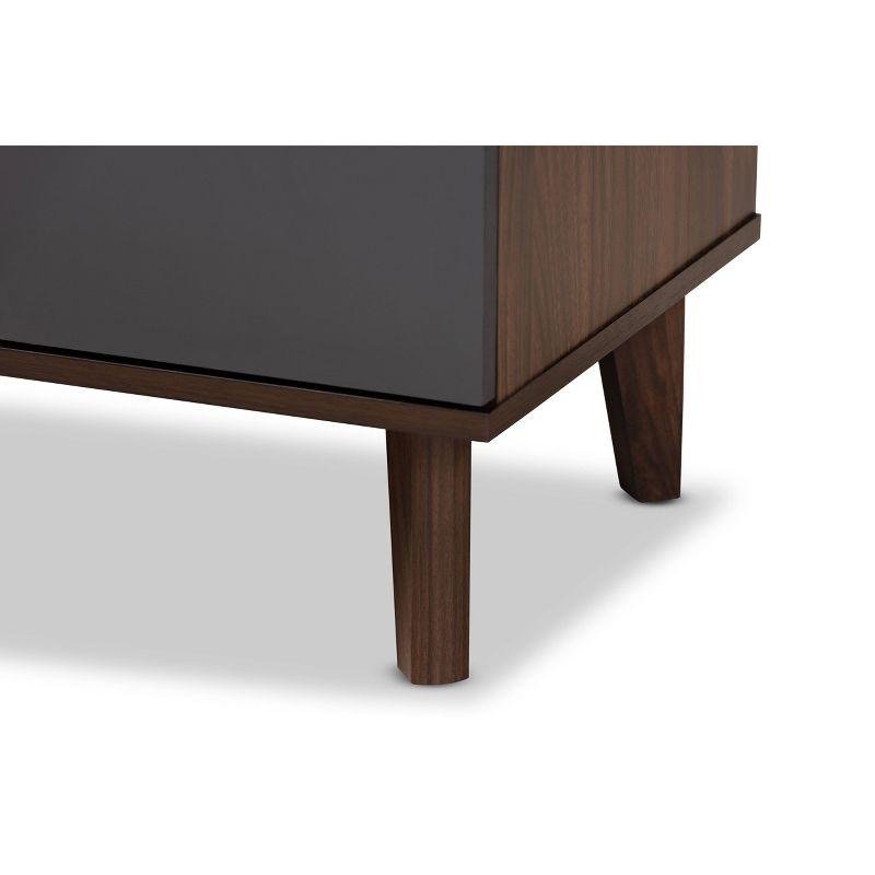 Moina Two-Tone Wood TV Stand for TVs up to 70" Walnut/Gray - Baxton Studio