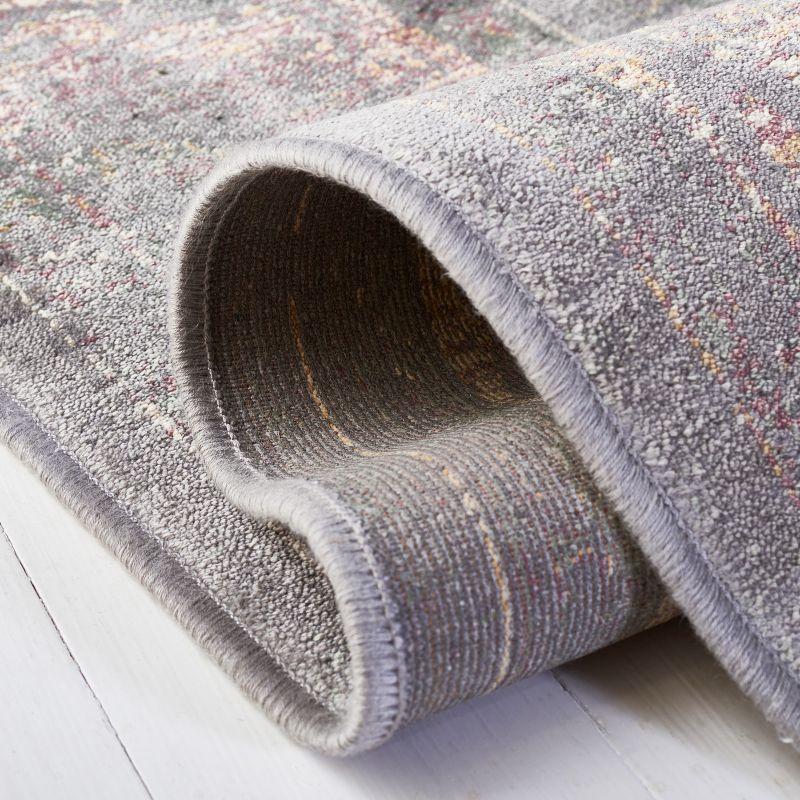 Vintage VTG117 Power Loomed Indoor Skid-Resistant Area Rug - Grey/Multi - 5'3"x7'6" - Safavieh