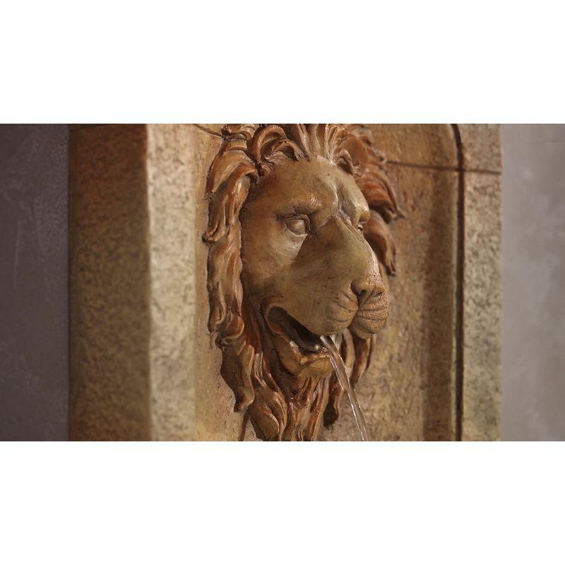 John Timberland Lion Head Rustic 2 Tier Outdoor Wall Water Fountain with LED Light 29 1/2" for Yard Garden Patio Home Deck Porch Exterior Balcony