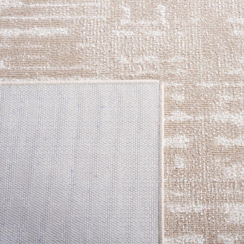 Ivory and Beige Synthetic Flat Woven 4' x 6' Area Rug