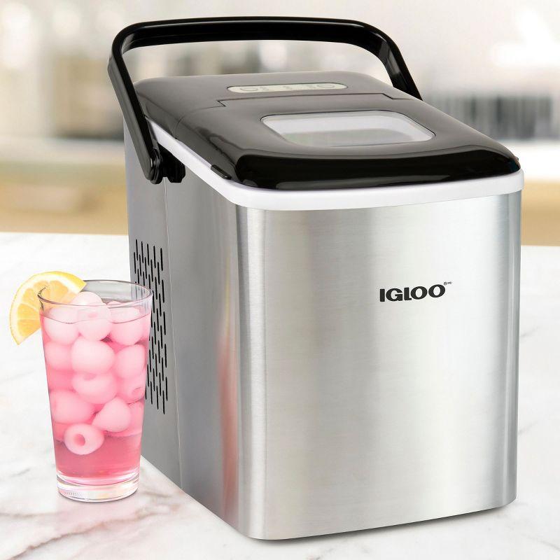 Igloo 26-Pound Automatic Self-Cleaning Portable Countertop Ice Maker Machine With Handle