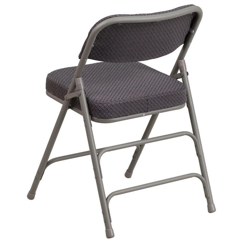 Flash Furniture 2 Pack HERCULES Series Premium Curved Triple Braced & Hinged Fabric Upholstered Metal Folding Chair