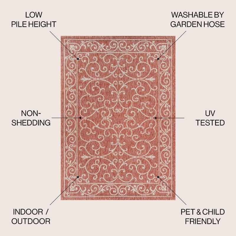 Charleston Vintage Filigree Textured Weave Indoor/Outdoor Area Rug  - JONATHAN Y