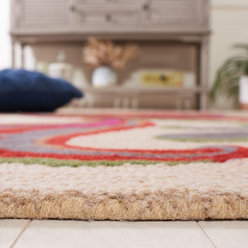 Blossom BLM680 Handmade Hooked Area Rug - Beige/Multi - 8' X 10' - Safavieh